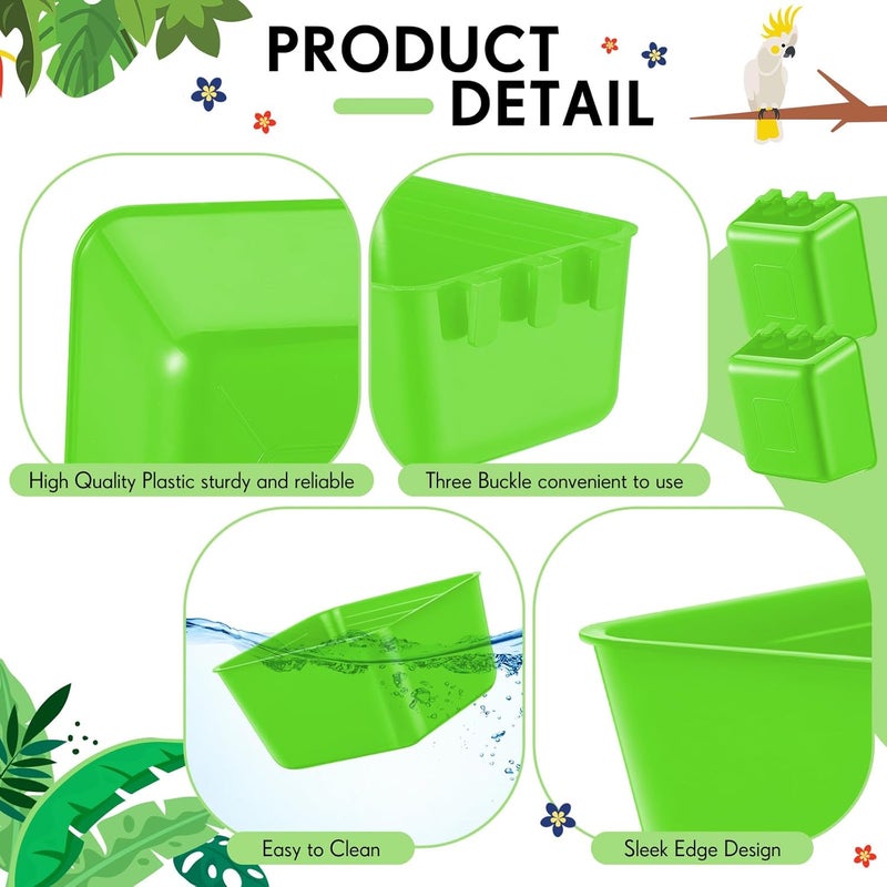 Maxdot 20 Pcs Chicken Water Feeder Cups 16 oz Pigeon Bird Feeder Cups Hanging Cage Chicken Water Cup for Pet Parrot Rooster Parakeet Bunny Gamefowl Poultry Wire Hutch(Green) - Image 3