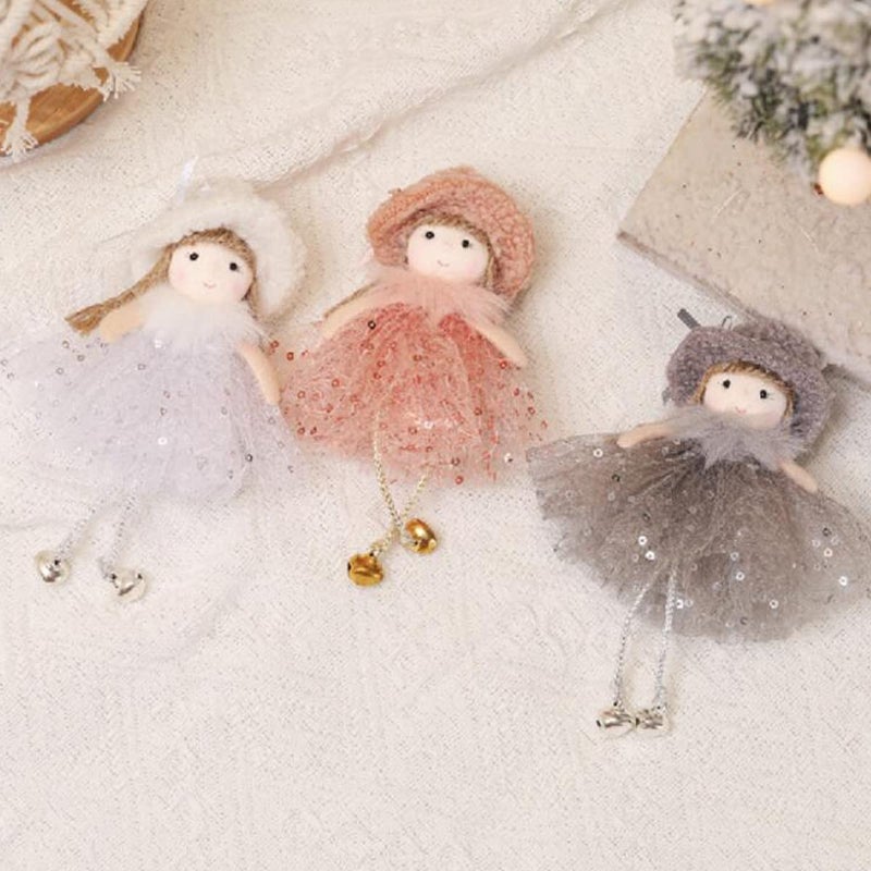 فزبنسركو FZBNSRKO 3PCS Angel Doll Pendants Angel Doll Pendant Doll Doll Hanging Angel لعيد الميلاد يوم عيد ميلاد حفل زفاف عيد الحب عيد الحب (لون عشوائي) - Image 4