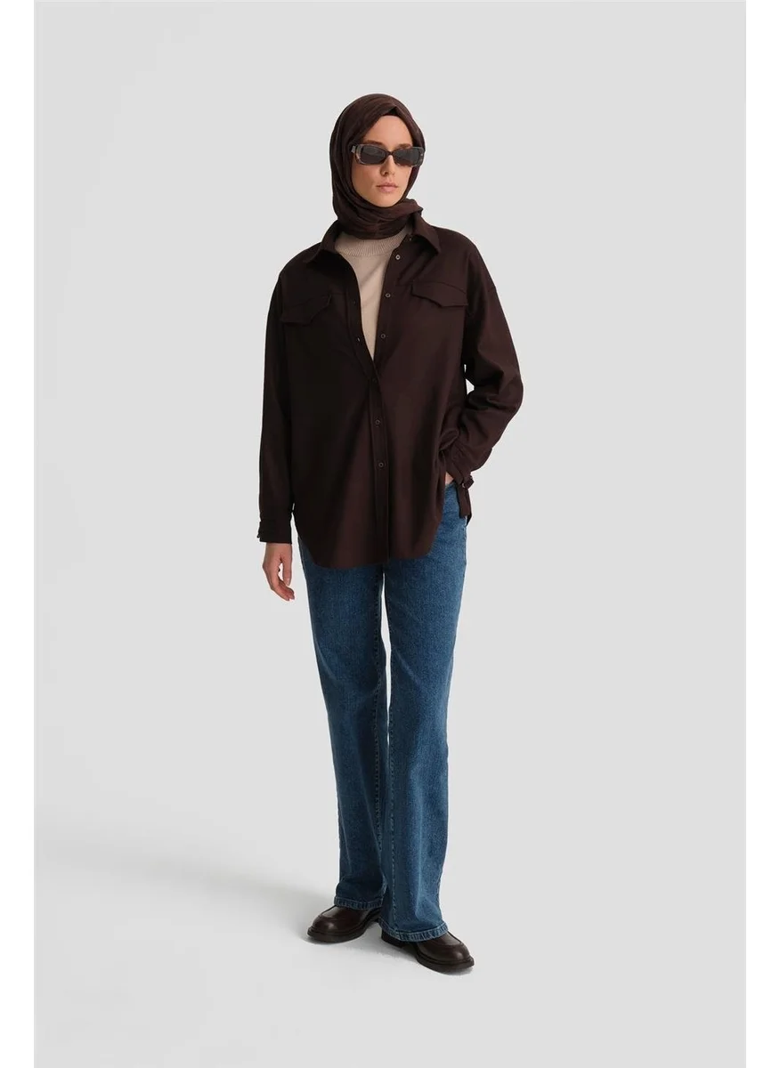 ARMINE Cuff Belt Detailed Shirt 24K3606 Bitter Brown