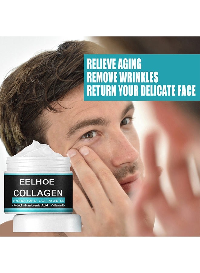 EELHOE Collagen Cream, for Men Contains Retinol, Hyaluronic Acid, and Vitamin E, Has Anti Wrinkle Cream, Facial Moisturizing, Anti-Aging and Wrinkle Antioxidant Effects 30g Collagen Cream, for Men Contains Retinol, Hyaluronic Acid, and Vitamin E, Has Anti Wrinkle Cream, Facial Moisturizing, Anti-Aging and Wrinkle Antioxidant Effects 30g - Image 2