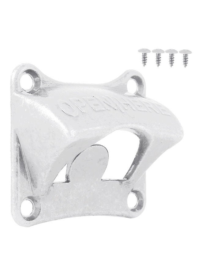 NIBEMINENT Wall Mounted Bottle Cap Opener Silver 