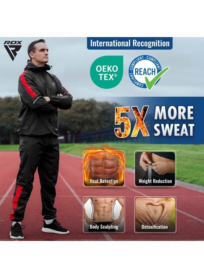 Rdx Sauna Suit Weight Loss, REACH OEKO TEX 100 CERTIFIED, Sweat Jacket with Hood, Body Slimming Fitness Workout Men Women - Image 2