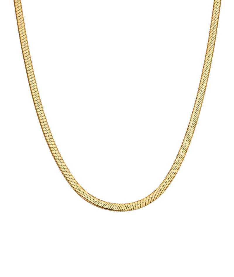 Hey Harper Herringbone Chain Necklace - Waterproof Jewelry - 14k Gold, Tarnish free, Stainless Steel Jewelry for Women, Stainless Steel, No Gemstone - Image 1
