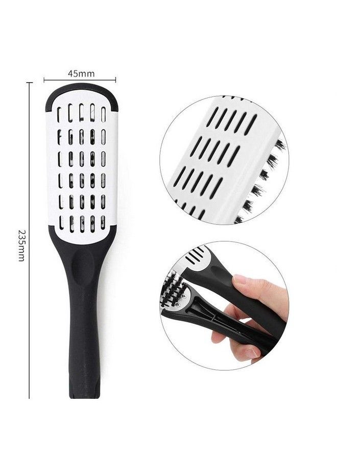 HURRISE - Hair Straightening Comb Professional V Shaped Comb Double Sided Straightening Brush Bristles Hairdressing Tool - Image 1