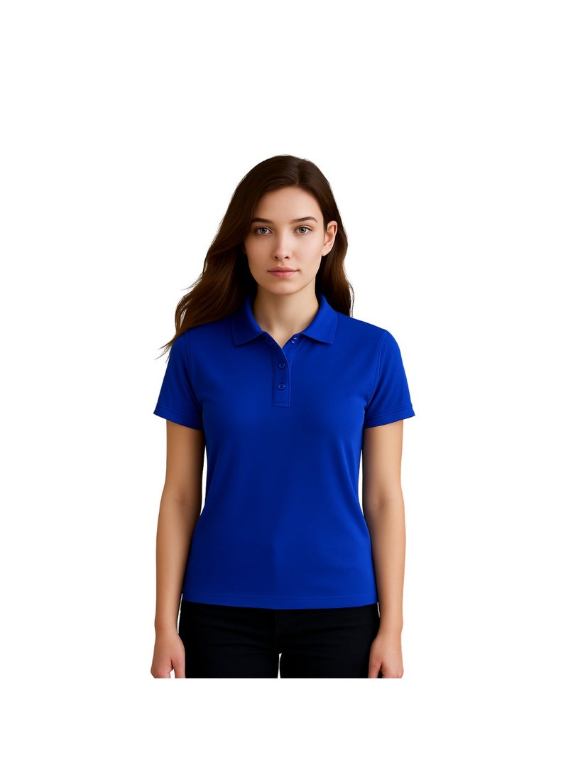 PRINTSHOP4ME Women's Regular-Fit Golf Polo T-shirt Pure Cotton Short Sleeve 220 GSM Basic Colors - Image 1