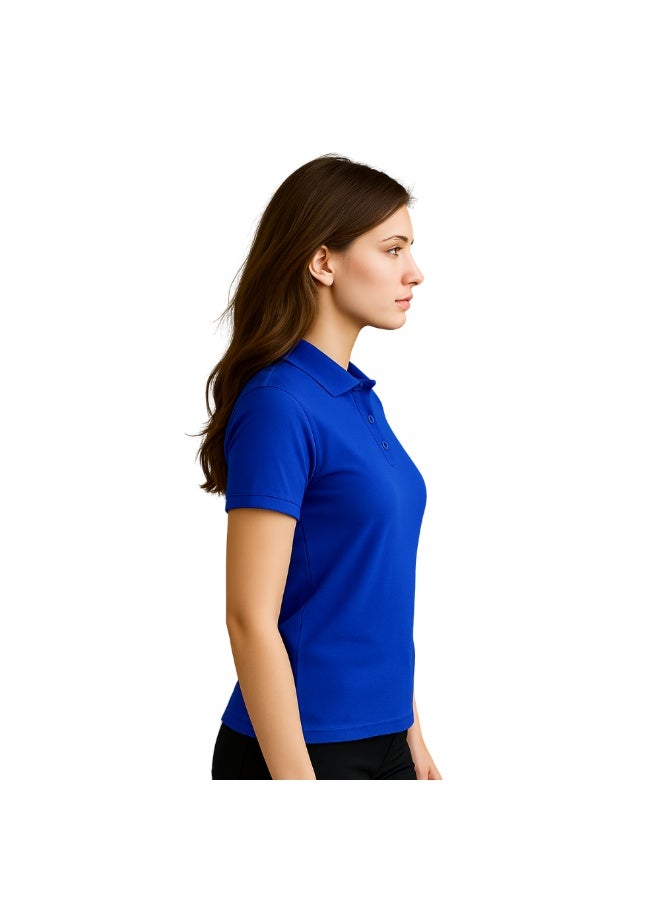 PRINTSHOP4ME Women's Regular-Fit Golf Polo T-shirt Pure Cotton Short Sleeve 220 GSM Basic Colors - Image 4