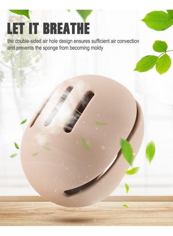 FERYES Makeup Sponge Holder Shatterproof Ecofriendly Silicone Beauty Make Up Blender Case For Travel Khaki - Image 5