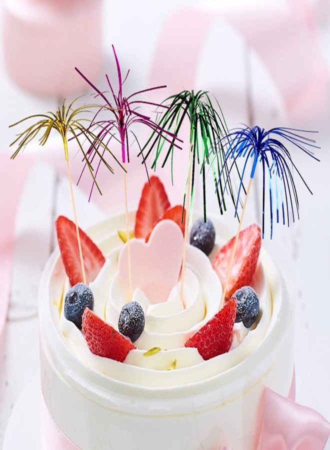BetterJonny 200Pcs Cocktail Picks, BetterJonny Foil Frills Firework Cupcake Picks Cupcake Topper Toothpicks Sandwich Appetizer Cocktail Sticks for Party Supplies - Image 2