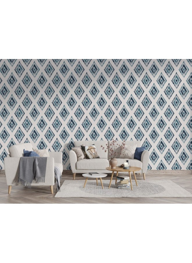 Home Gallery Ornament Style Repeat Pattern Design Vector Illustration Fabric Wallpaper Covers An Area ​​Up To 4.2Mx3M With Adhesive  And Smoothing Tool - Image 3