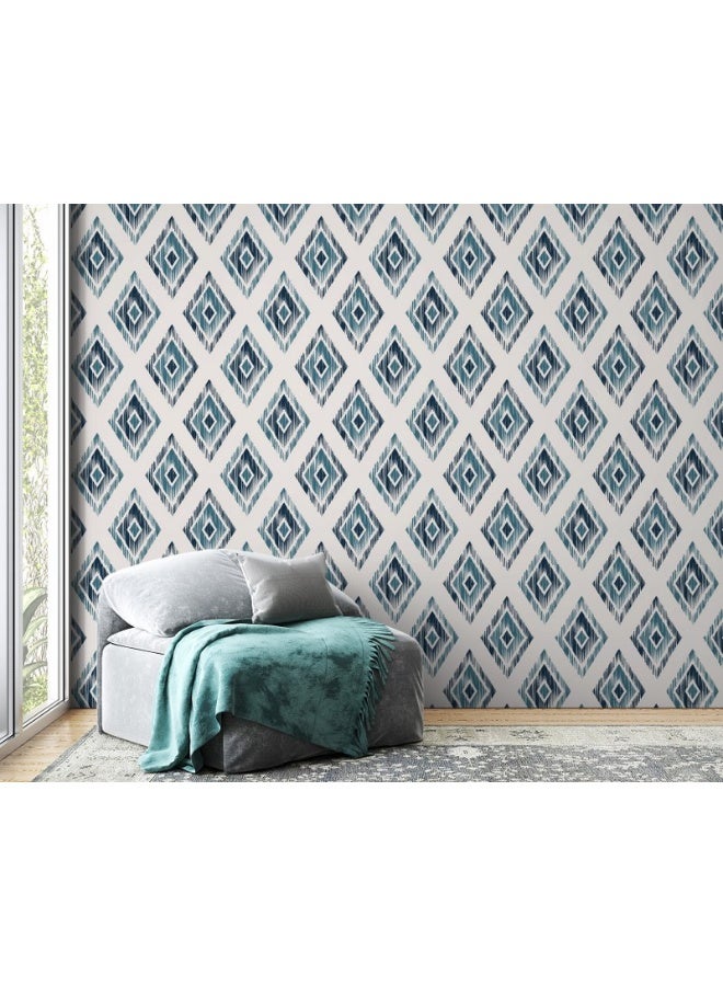 Home Gallery Ornament Style Repeat Pattern Design Vector Illustration Fabric Wallpaper Covers An Area ​​Up To 4.2Mx3M With Adhesive  And Smoothing Tool - Image 2