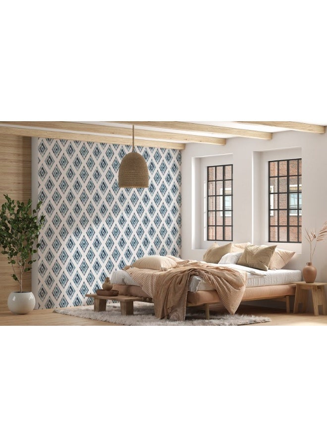 Home Gallery Ornament Style Repeat Pattern Design Vector Illustration Fabric Wallpaper Covers An Area ​​Up To 4.2Mx3M With Adhesive  And Smoothing Tool - Image 1