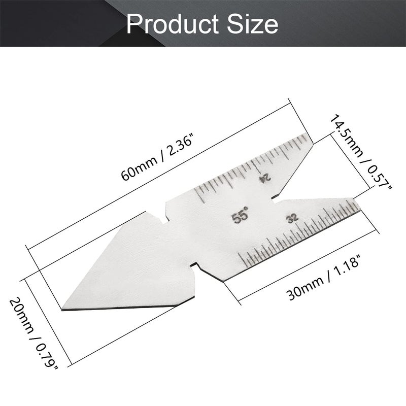 Utoolmart Center Gage 55 Degree Thread Cutting Angle Gage Stainless Steel Measure Tool, Thread Pitch Increment 14/20/24/32thd 1 Pcs - Image 2