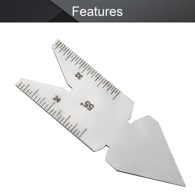 Utoolmart Center Gage 55 Degree Thread Cutting Angle Gage Stainless Steel Measure Tool, Thread Pitch Increment 14/20/24/32thd 1 Pcs - Image 3