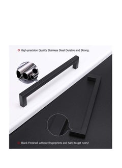 SYOSI Cupboard Small Handle Closet Black Small Handle, Solid Square Cabinet Handle Black Furniture Pulls Hole Centers Black Cabinet Hrdware, Modern Bedroom Cabinet Handles 1 Pack  - Image 3