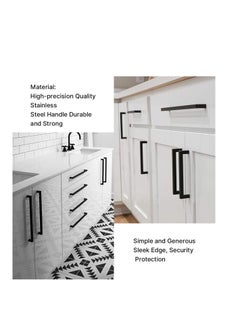 SYOSI Cupboard Small Handle Closet Black Small Handle, Solid Square Cabinet Handle Black Furniture Pulls Hole Centers Black Cabinet Hrdware, Modern Bedroom Cabinet Handles 1 Pack  - Image 4