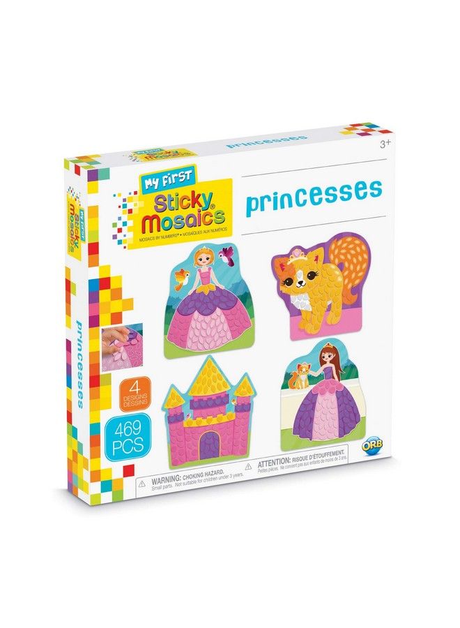 ORB My First Sticky Mosaics Princesses Purple/Pink/Yellow/Blue 9.5" X 1.5" X 9.5" (5095500) - Image 2