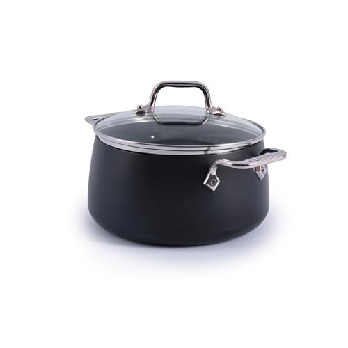 All-Clad HA1 Expert Hard Anodized Nonstick Stock Pot with Lid (4 Qt) For Pasta, Soup, Dishwasher-Safe, Oven-Safe Up to 500°F Compatible with All Stovetops (Gas, Electric & Induction) - Black - Image 1