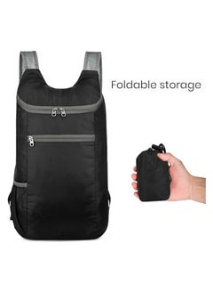 erorex Unisex Lightweight Packable Backpack Foldable ultralight Outdoor Folding Handy Travel Daypack black 20L WSTT654  - Image 2