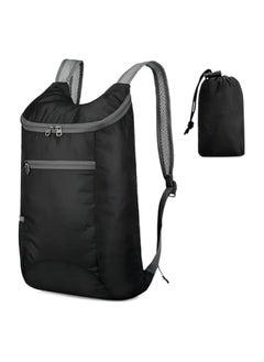 erorex Unisex Lightweight Packable Backpack Foldable ultralight Outdoor Folding Handy Travel Daypack black 20L WSTT654  - Image 1