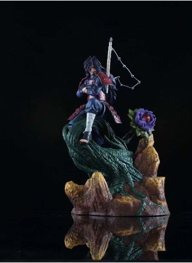 Uchiha Madara Action Figure Decorative Resin Sculpture Home Decor Statue, Art Figurine Home Ornament Decoration for Office, Living Room, Bedroom, Book Shelf, TV Cabinet, Desktop  - Image 2