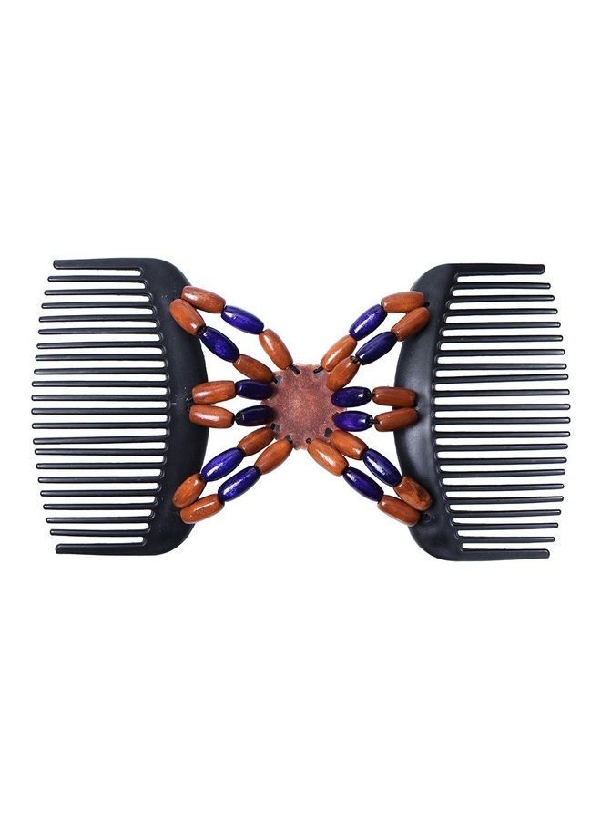 نيبمينينت مشط شعر بتصميم كلاسيكي مزين بالخرز وخشبي متعدد الألوان 17.5x10.3x6سم - Image 5