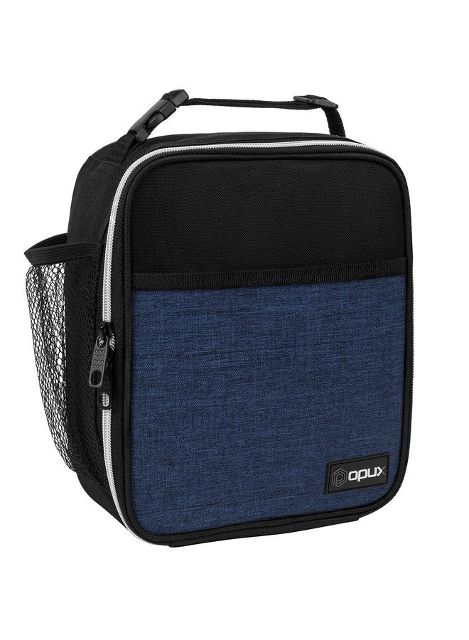 OPUX opux Premium Insulated Lunch Box, Soft School Lunch Bag for Kids Boys Girls, Leakproof Small Lunch Pail Men Women Work, Reusable Compact Cooler Tote Lunchbox for Office Adult, Heather Navy  - Image 1