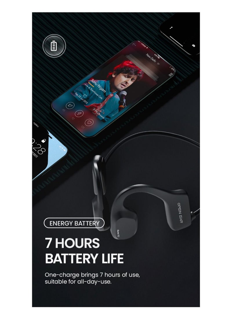SMARXS - Smarxs Openear Bone X2 Swimming Stereo Ip68 Waterproof Mp3 16Gb Ear Hook Bluetooth Swimming Earphone Sport Bone Conduction Headphones Wireless. Black Color - Image 1