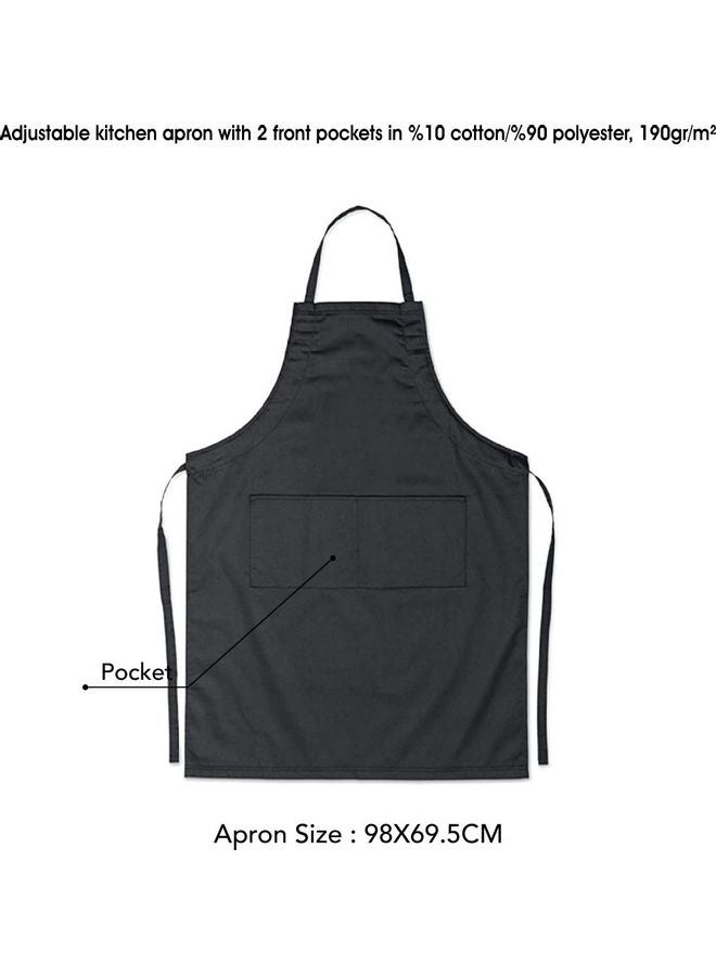 Cotton Kitchen Apron Black 98x69.5cm