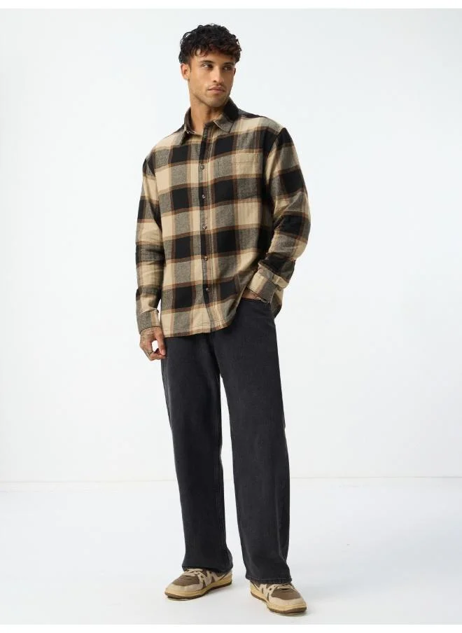 The Souled Store The Souled Store Men Plaid Sea-Side Brown/Black Shirts