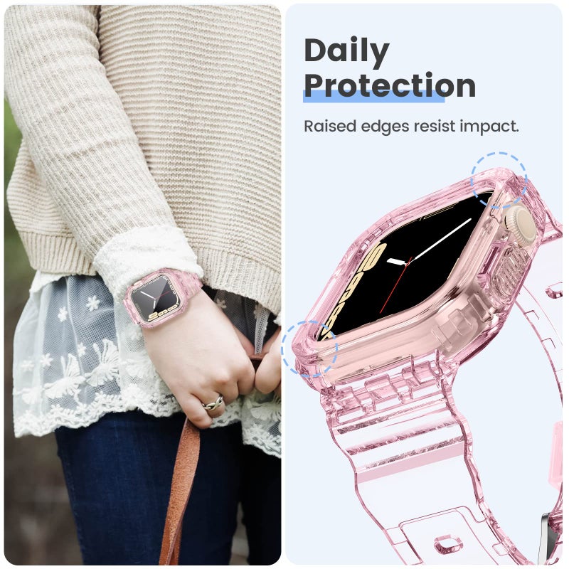 Tensea Compatible for Apple Watch Band 38mm 40mm 41mm 42mm 44mm 45mm 46mm 49mm for Women Men, Cute Soft Strap with Bumper Case, Wristband Accessories for iWatch Ultra Series 11 10 9 8 7 SE 6 5 4 3 2 1 - Image 5