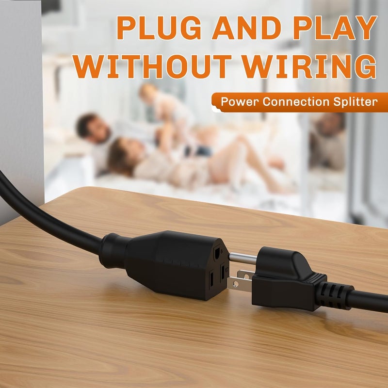 WELLUCK 15 Amp 125V AC Power Inlet Port Plug with Integrated 18" Extension Cord, NEMA 5-15 RV Flanged Inlet with Waterproof & Back Cover, 2 Pole 3-Wire Shore Power Plug for Boat - Image 2