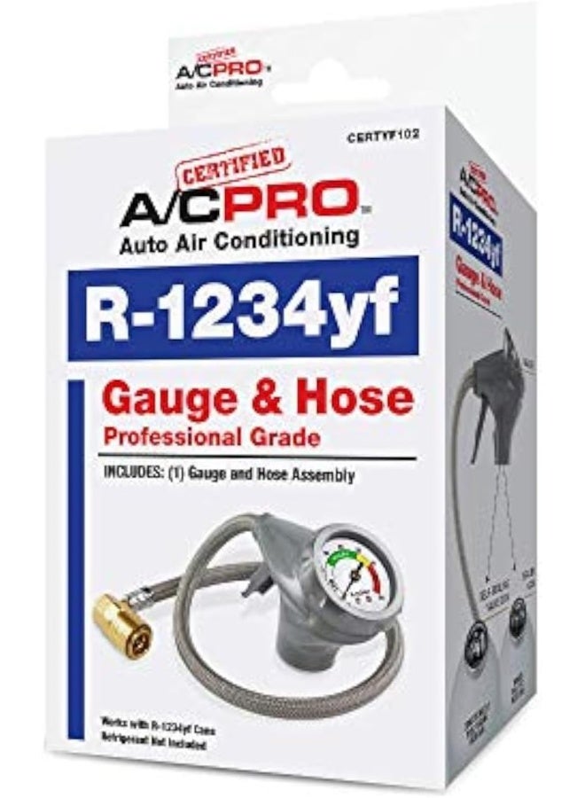 A/C Pro InterDynamics Certified AC Pro Car Air Conditioner R1234YF Refrigerant Gauge and Hose - Image 1
