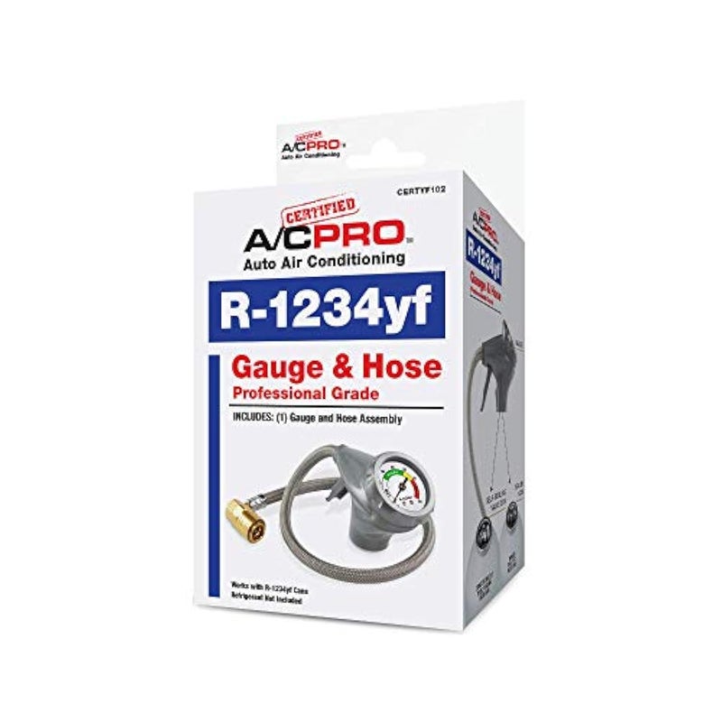 A/C Pro InterDynamics Certified AC Pro Car Air Conditioner R1234YF Refrigerant Gauge and Hose Reusable AC Recharge Kit 72 in - Image 2