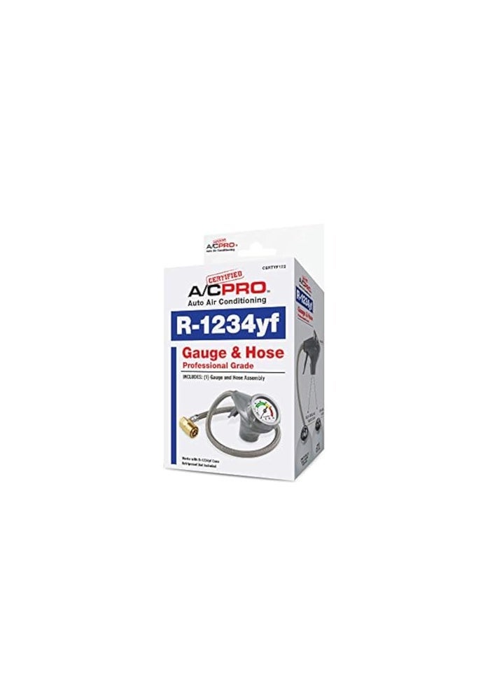 A/C Pro InterDynamics Certified AC Pro Car Air Conditioner R1234YF Refrigerant Gauge and Hose Reusable AC Recharge Kit 72 in - Image 1