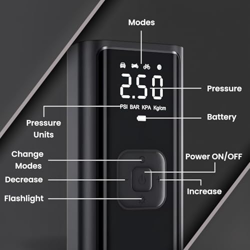 Cruvo Airbank CR03 Tire Inflator | Corded & Cordless Use with 6000mAh Battery | 1 Year Warranty - Image 3