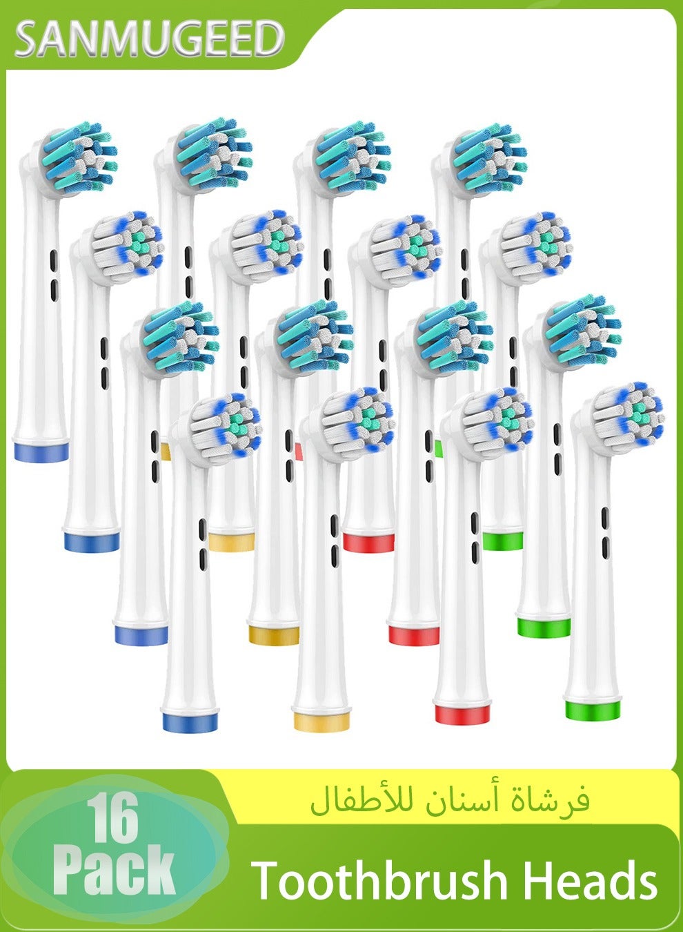 SANMUGEED Replacement Brush Heads Compatible with Oral B,16 Pack Toothbrush Heads Precision Refills for Oral B Braun Crossaction,Sensitive,Whitening,Floss Action