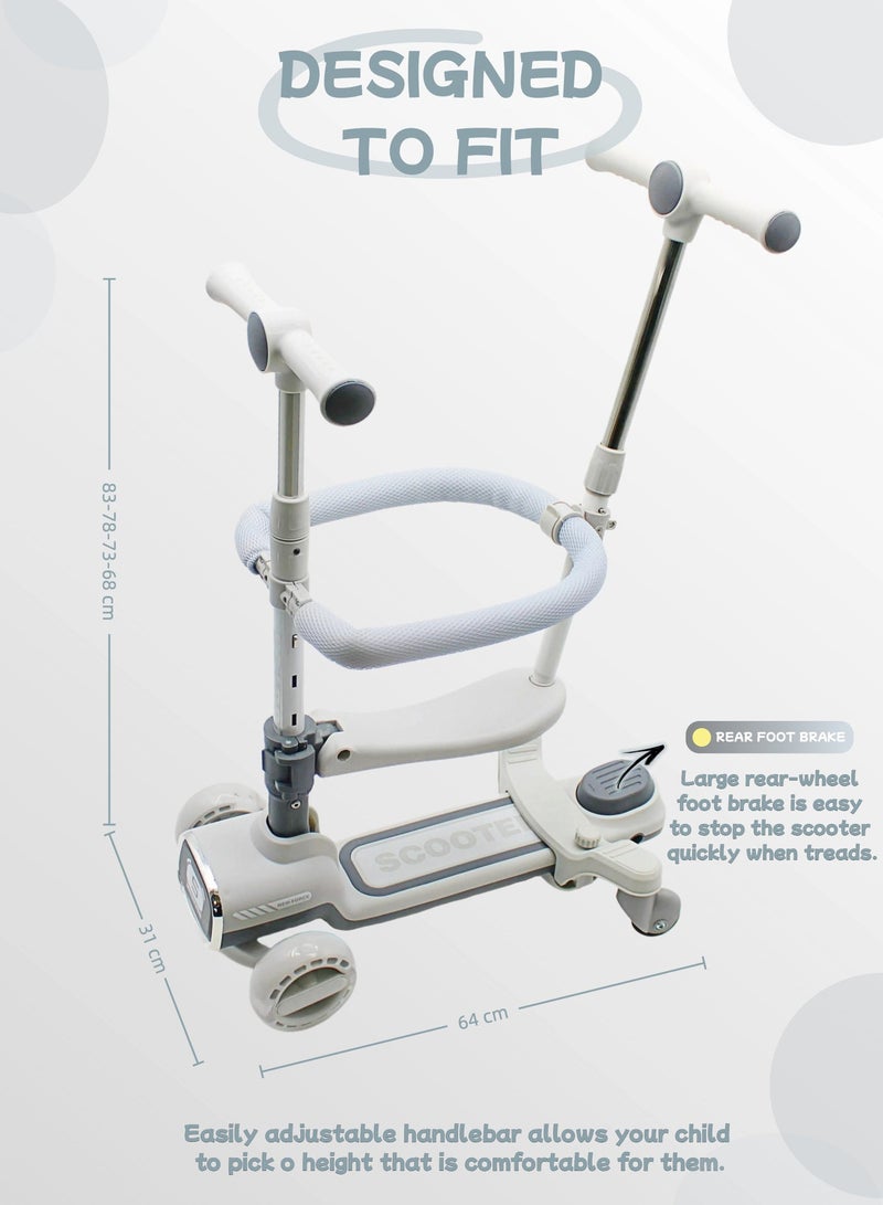 إيزي فيتشور مستقبل سهل: مجموعة كاملة من معدات الحماية تتضمن سكوتر للأطفال الصغار 4 في 1 مع مقعد قابل للإزالة، وسكوتر قابل للطي للأطفال، وارتفاع قابل للتعديل، ومقبض دفع للوالدين، وسياج أمان للأطفال بزاوية 360 درجة، وسكوتر ثلاثي العجلات للأولاد والبنات من عمر 1 إلى 12 عامًا - Image 3