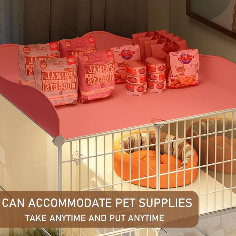 Fohome 2 Tier Cat Cages,Cat home,for Home Use Indoor Cat Cages Enclosures, with Litter Box, Storage Rack, Easy to Assemble,Detachable - Image 5