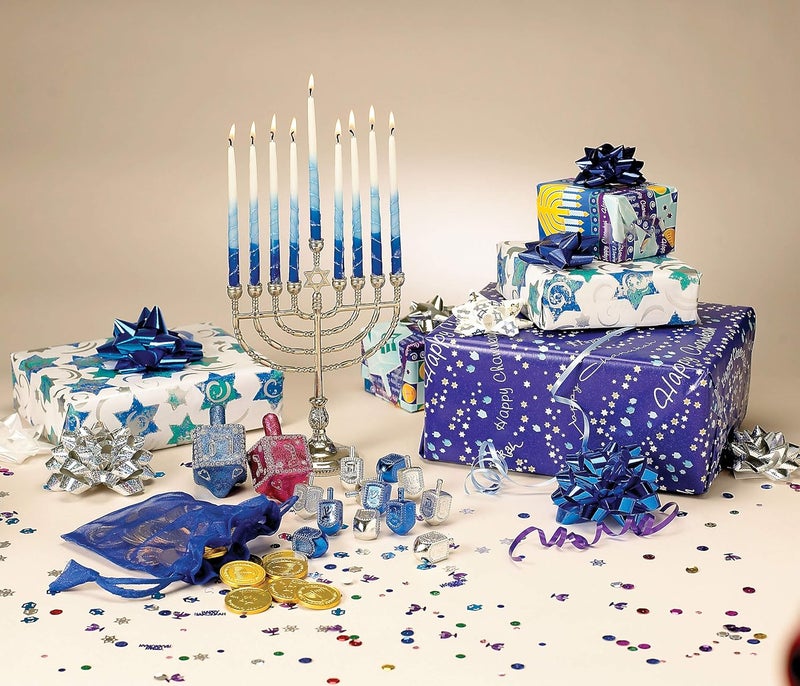 Rite Lite Traditional Polished Silvertone Chanukah Menorah - 8.50" Height - Image 2