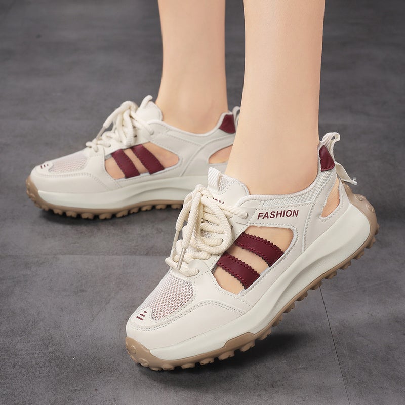Women's Breathable Lace-up Low Top Sneakers - Image 2