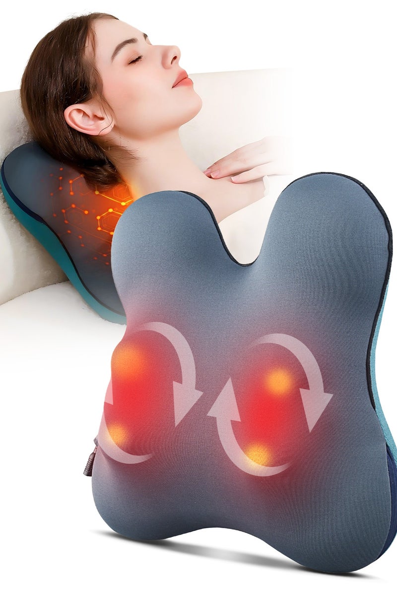 نونك وسادة تدليك للظهر والرقبة من نونك، وسادة تدليك للعمود الفقري العنقي والرقبة والخصر والكتف وأسفل الظهر والجسم لتخفيف آلام العضلات والكراسي والسيارات، وسادة تدليك للجسم متعددة الوظائف - Image 1