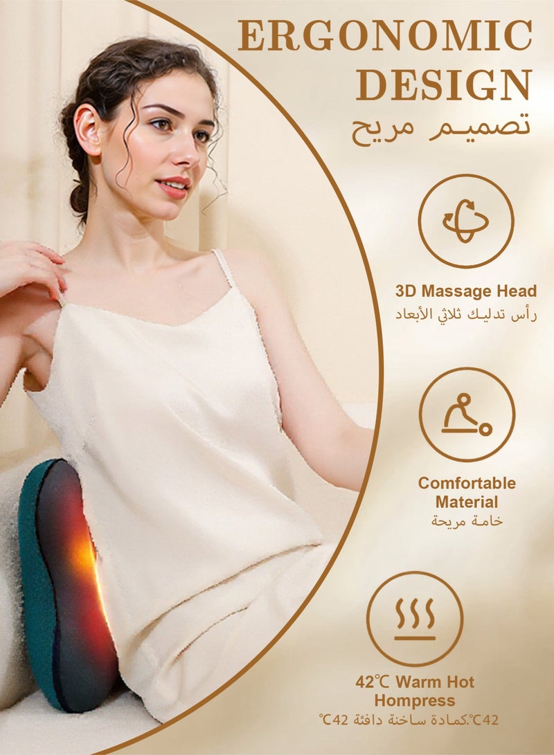 نونك وسادة تدليك للظهر والرقبة من نونك، وسادة تدليك للعمود الفقري العنقي والرقبة والخصر والكتف وأسفل الظهر والجسم لتخفيف آلام العضلات والكراسي والسيارات، وسادة تدليك للجسم متعددة الوظائف - Image 2