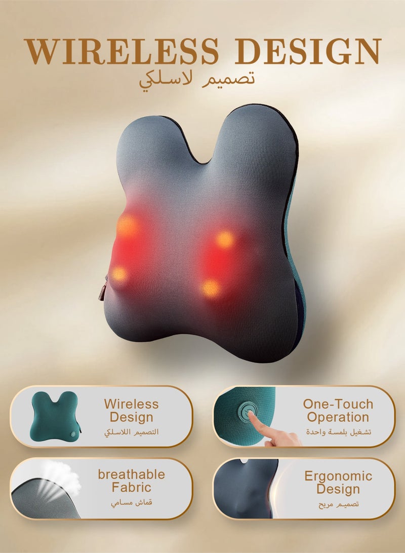 نونك وسادة تدليك للظهر والرقبة من نونك، وسادة تدليك للعمود الفقري العنقي والرقبة والخصر والكتف وأسفل الظهر والجسم لتخفيف آلام العضلات والكراسي والسيارات، وسادة تدليك للجسم متعددة الوظائف - Image 5