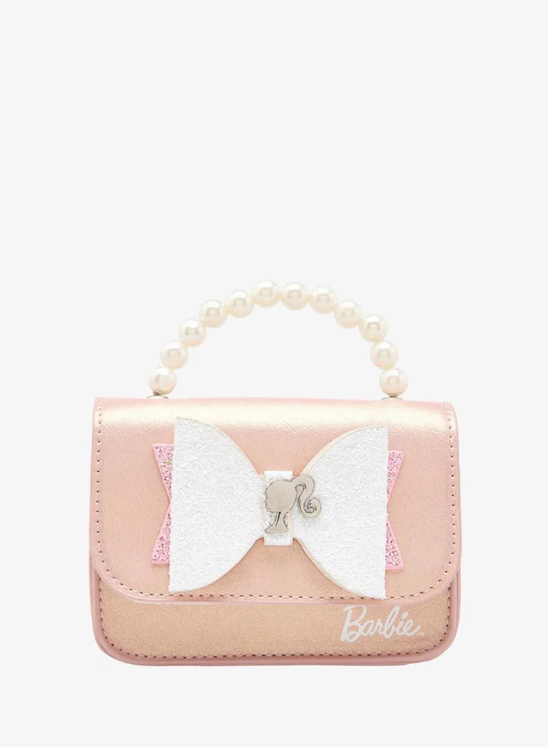 Barbie Bow Accent Crossbody Bag with Strap Handle