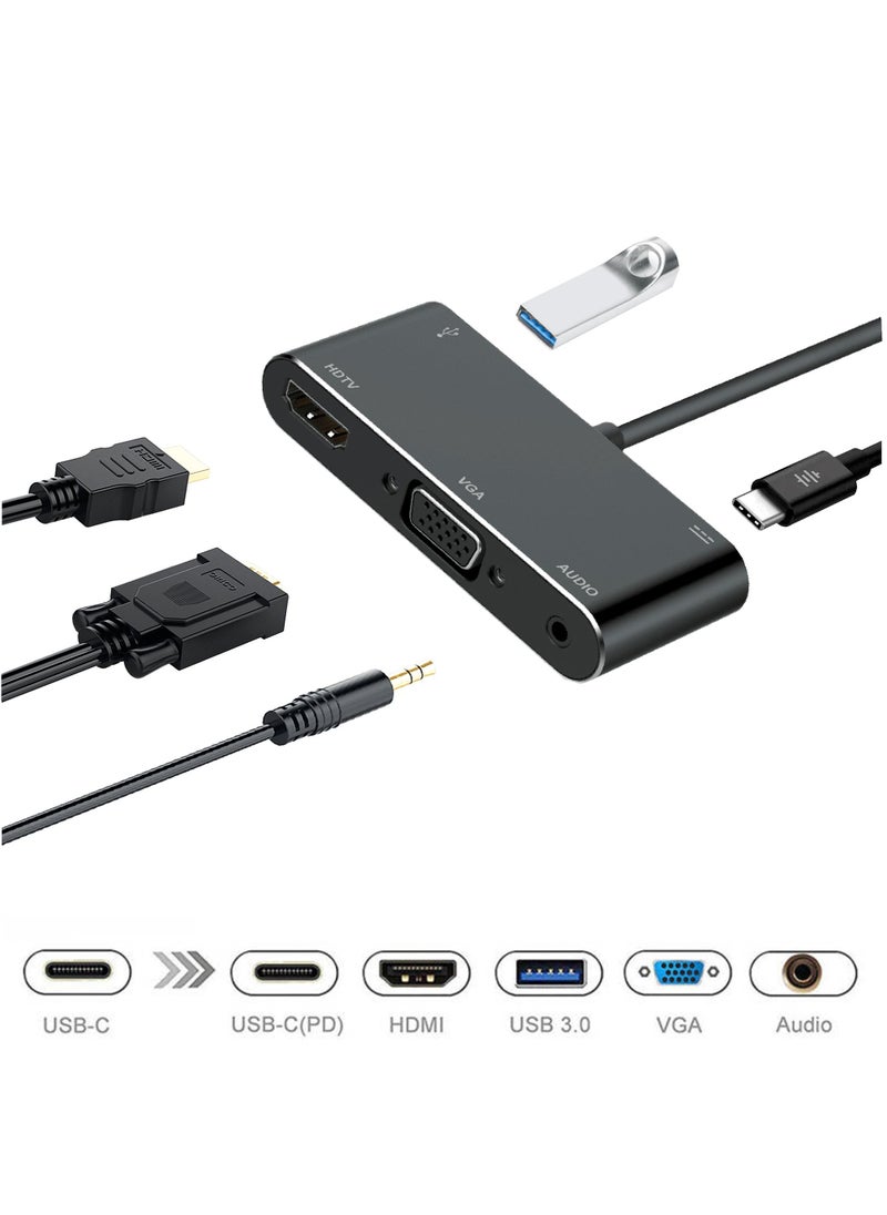 Protect 5 in 1 USB Type-C Hub with 4K HDMI, VGA, Audio, USB 3.0 and USB-C PD Delivery for MacBook, Notebooks and Mobile Phones  - Image 5