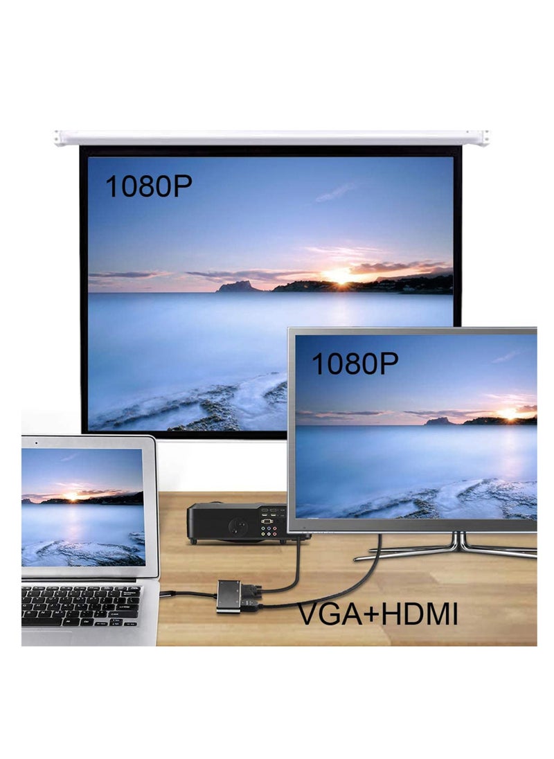 Protect - 5 in 1 USB Type-C Hub with 4K HDMI, VGA, Audio, USB 3.0 and USB-C PD Delivery for MacBook, Notebooks and Mobile Phones - Image 1