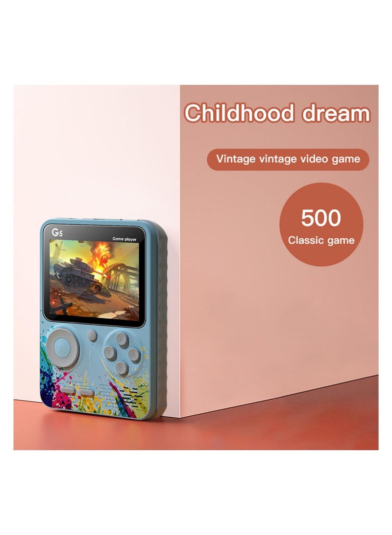 وحدة تحكم ألعاب محمولة G5 Retro مقاس 3 بوصات مدمجة مع 500 لعبة FC كلاسيكية تدعم توصيل التلفزيون ولاعبين اثنين - Image 3