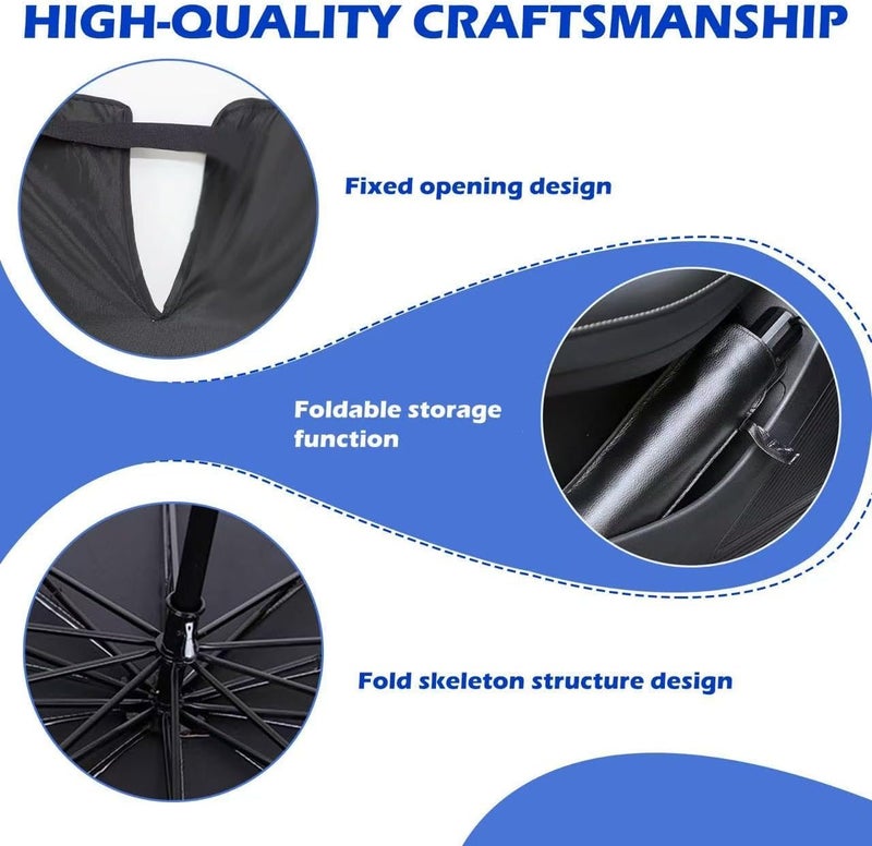 Graplan Car Sun Shade Windscreen 140 x 80 cm with 10 Bone Folding Structure and 360° Rotating Handle - Image 4