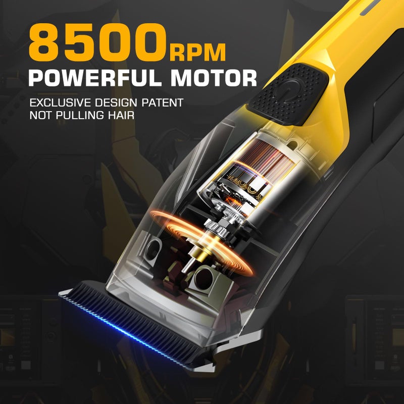 GTS PRO Professional Hair Clippers for Men, Professional Barber Clippers and Trimmer Set, Mens Cordless Hair Clipper for Barbers Haircut Kit Fade Yellow - Image 3