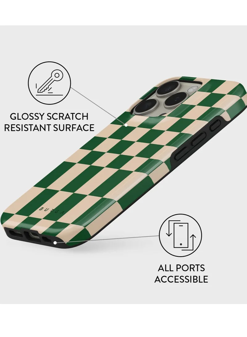 BURGA iPhone 16 Pro Max Case, 2 Piece Hard Shell + TPU Silicone Interior, Shock Absorption, All Port Accessible, Raised Bezel For Screen & Camera Protection, Never Fading HQ Print,Ivy League